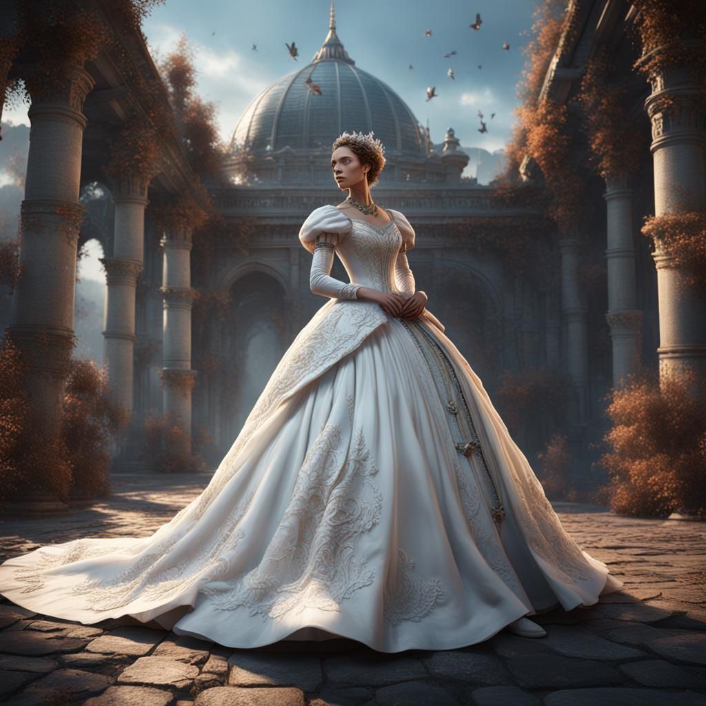 a women in a white ballgown