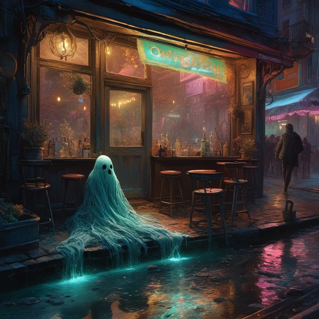 A ghost is pouring out his troubles.