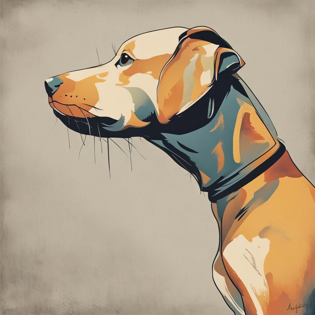 Illustrate the enchanting simplicity of a dog's world with a...
