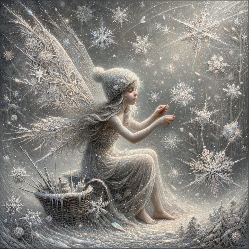 The fairy in charge of making each snowflake unique.  by @Meredith Ellen Skye