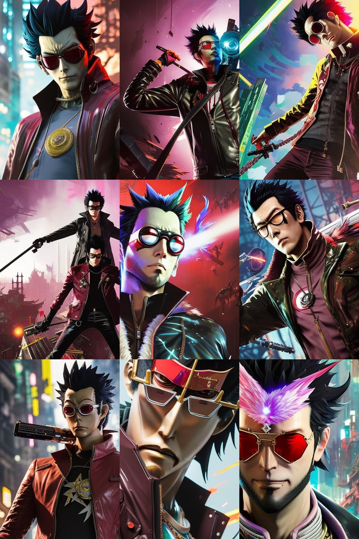 Portrait of Travis Touchdown from the No More Heroes series!