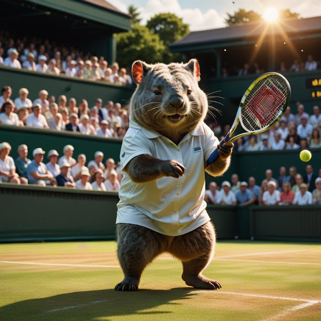 Wombat at Wimbledon   by @Fantasy Art by Kay