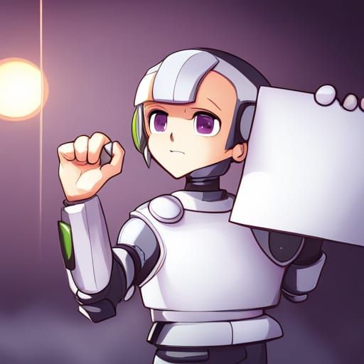 Robot Holding a Sign that says help