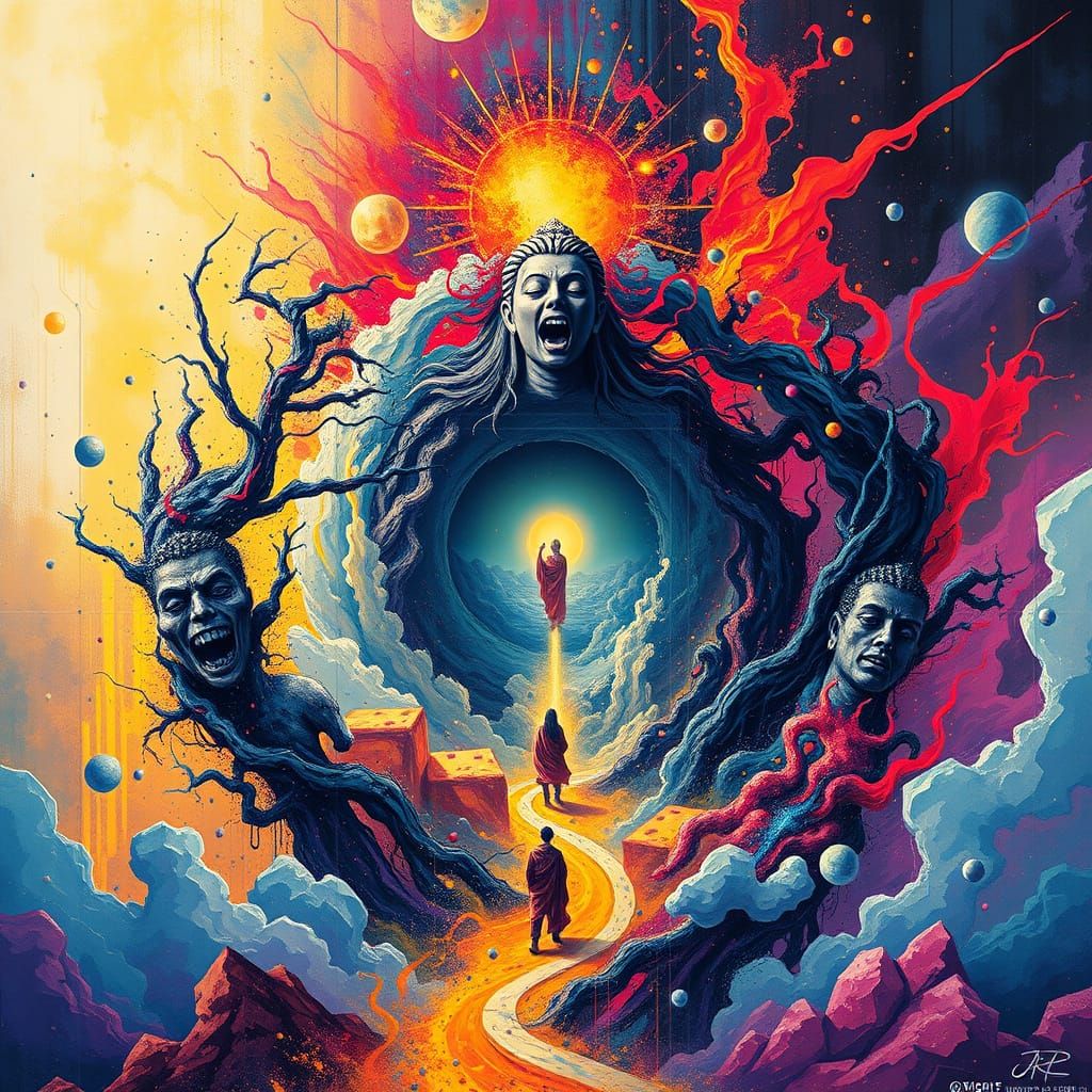 Beings Cycle Through Existence in a Realm of Reincarnation a...