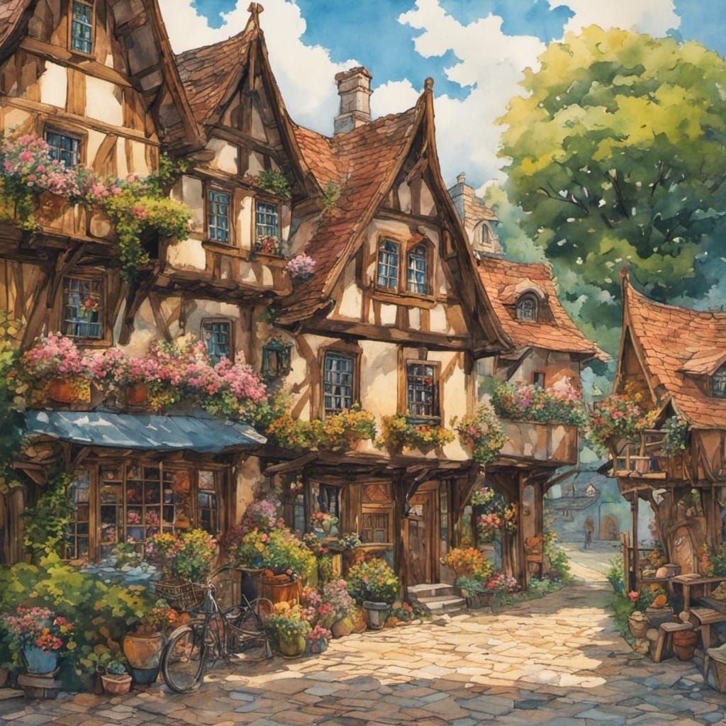 Small medieval village somewhere in Germany
