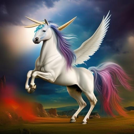 Rainbow Pegacorn. - AI Generated Artwork - NightCafe Creator