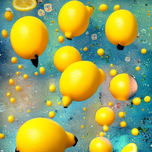 "lemons" a beautifully intricate and detailed mixed media creative collage illustration, artstation, concept art, bokeh,...