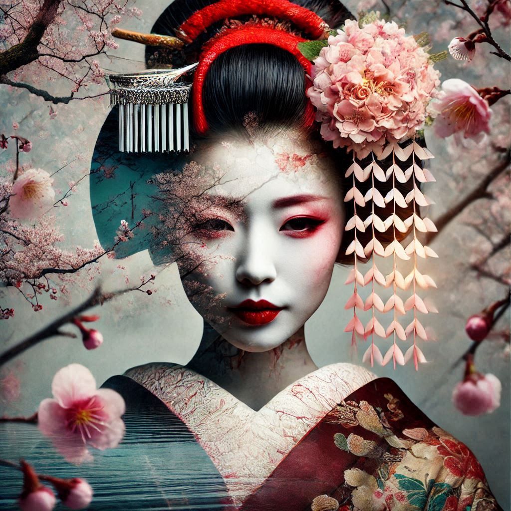 double exposure beautiful fantasy portrait landscape..