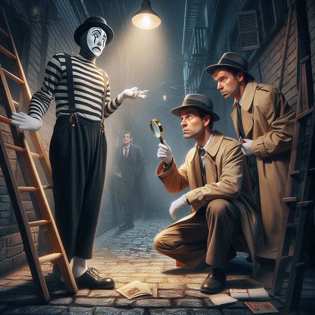 At the scene of the mime