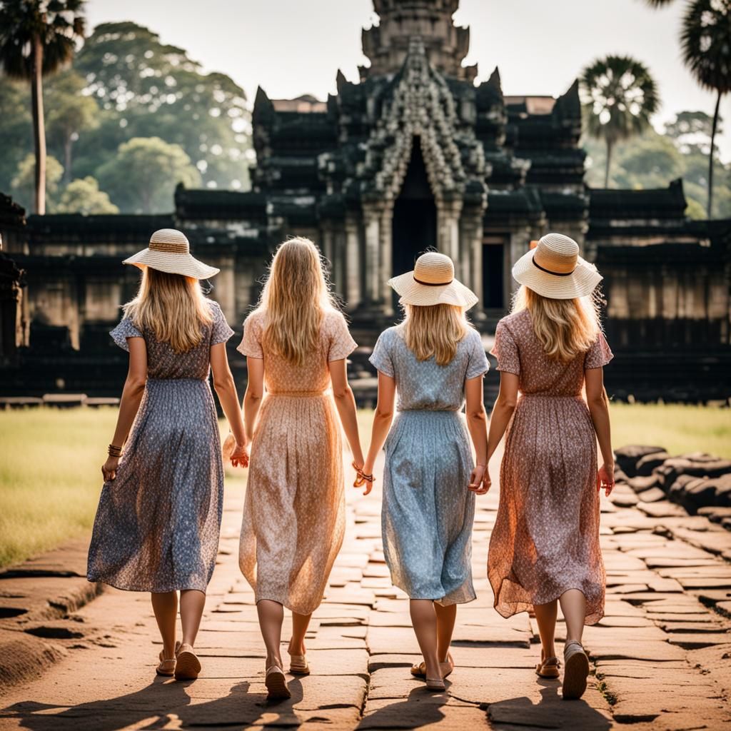 Exploring Angkor Wat temple