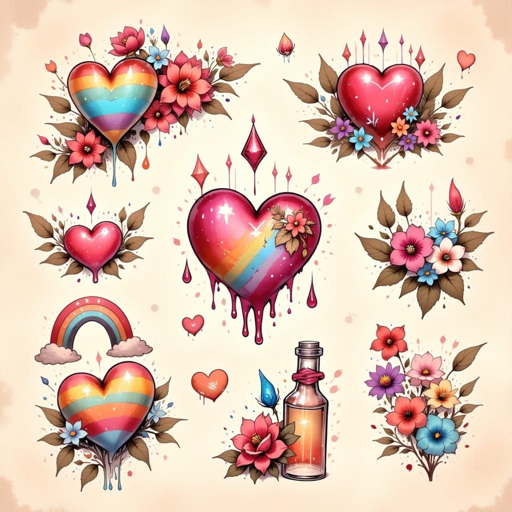 Flash Tattoo Sheets  by @BexRab