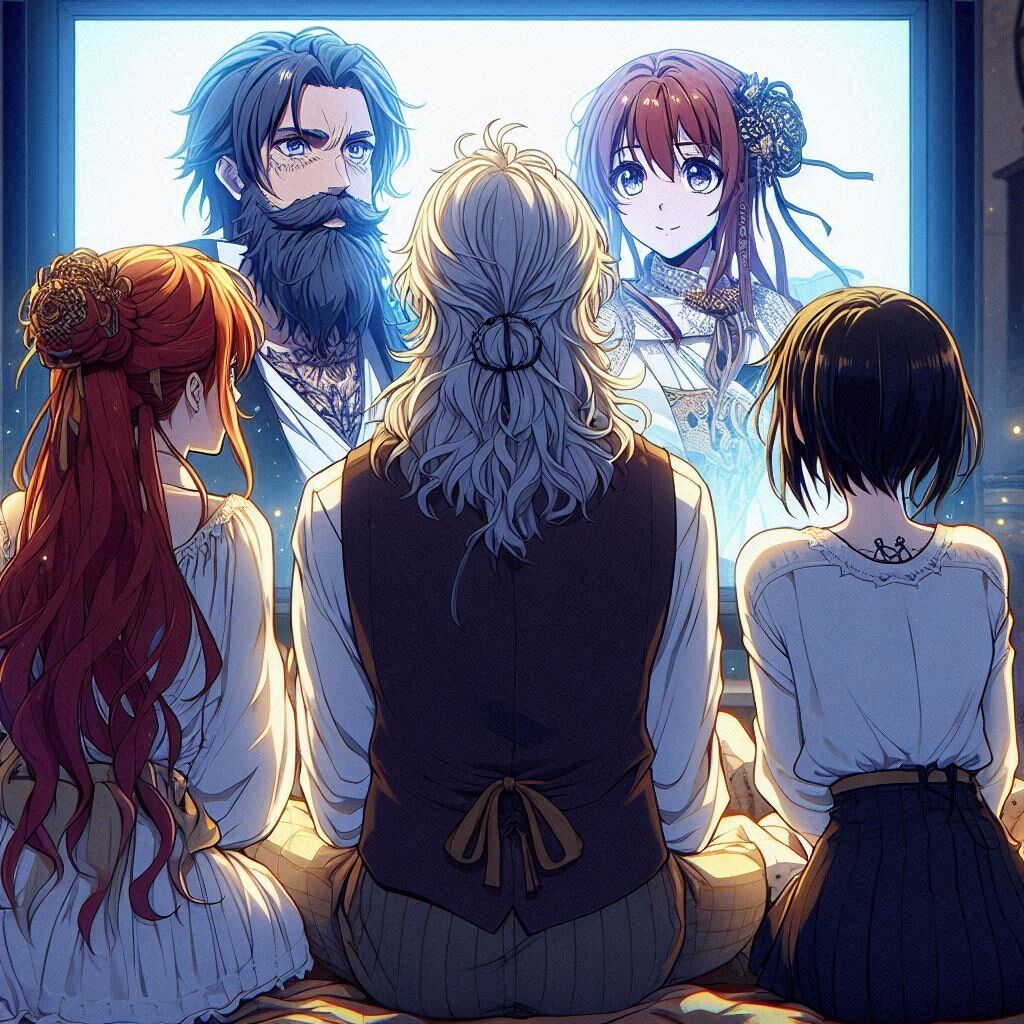 Watching anime with Akane and Geo