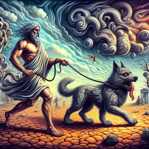 Zeus Walking the dog