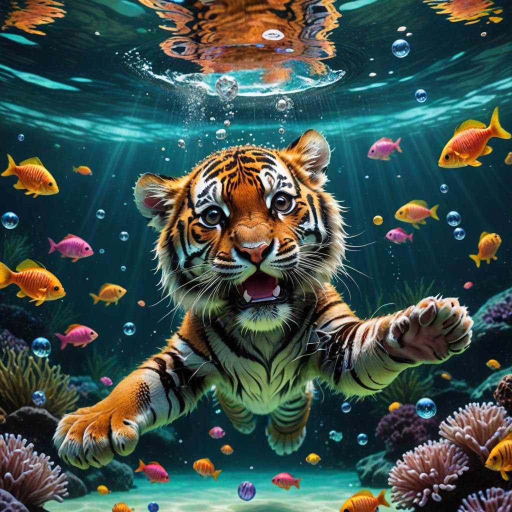 Diving Tiger  by @Prophet
