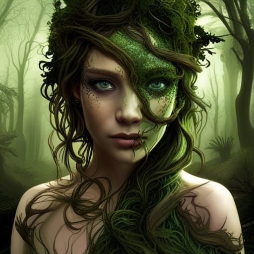 Forest Lady Folk - AI Generated Artwork - NightCafe Creator