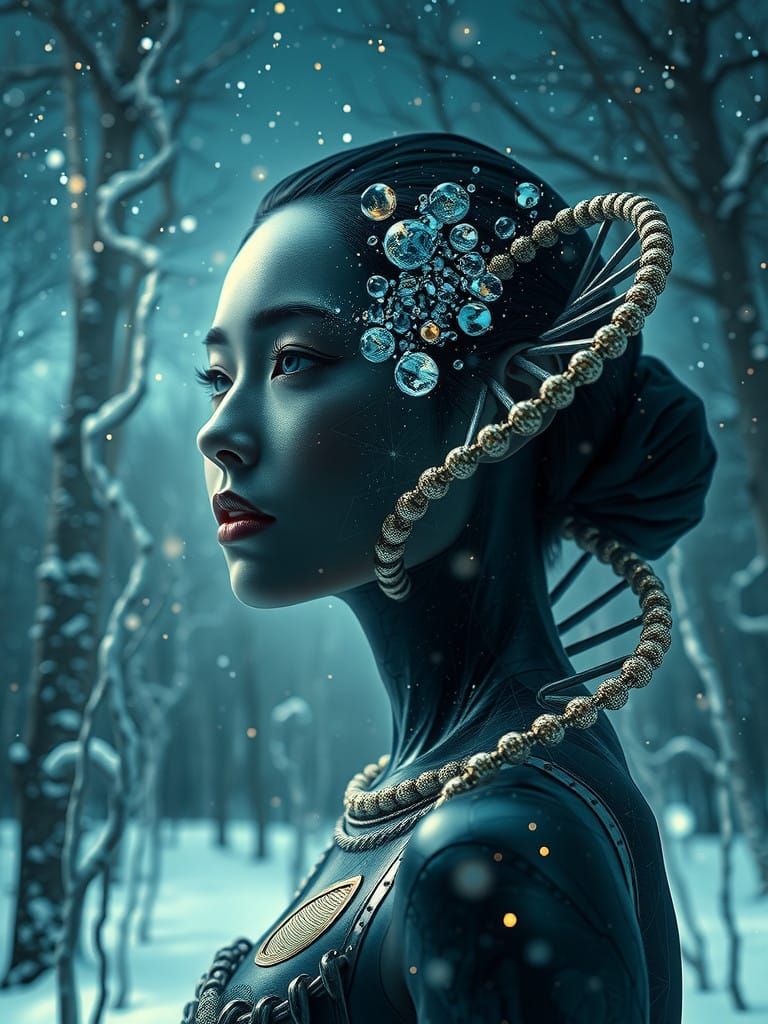 Cosmic DNA Goddess Shatters in Space