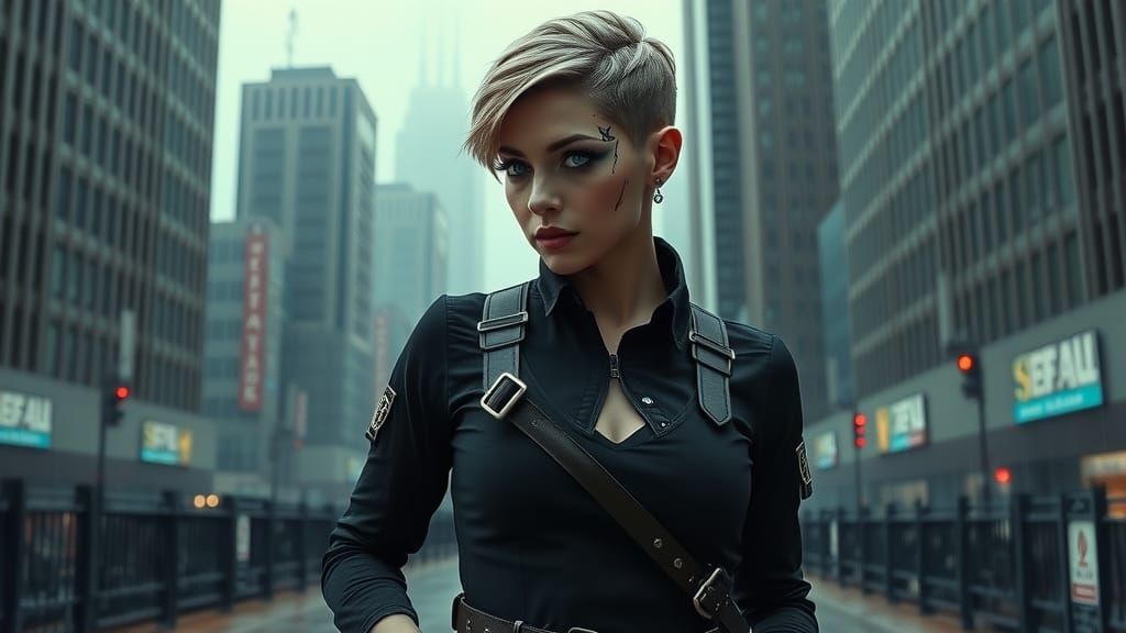 Alluring Cyberpunk Woman