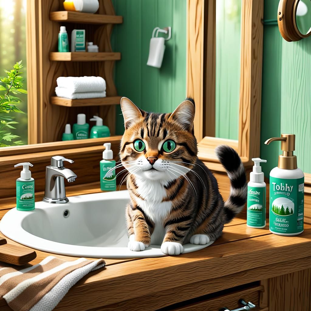 A Cat in the Bath