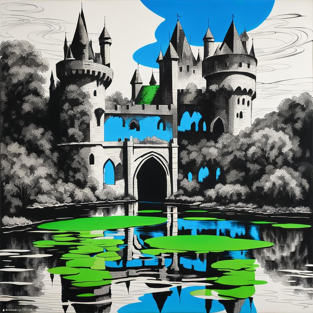 Neon Electric Fantasy Leaf Castle