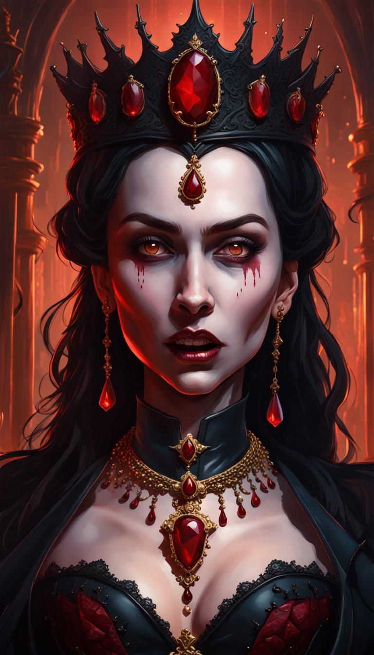 Tears of the Vampire Queen - AI Generated Artwork - NightCafe Creator