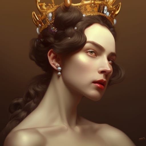 Hyperrealistic Portrait of a Beautiful Queen