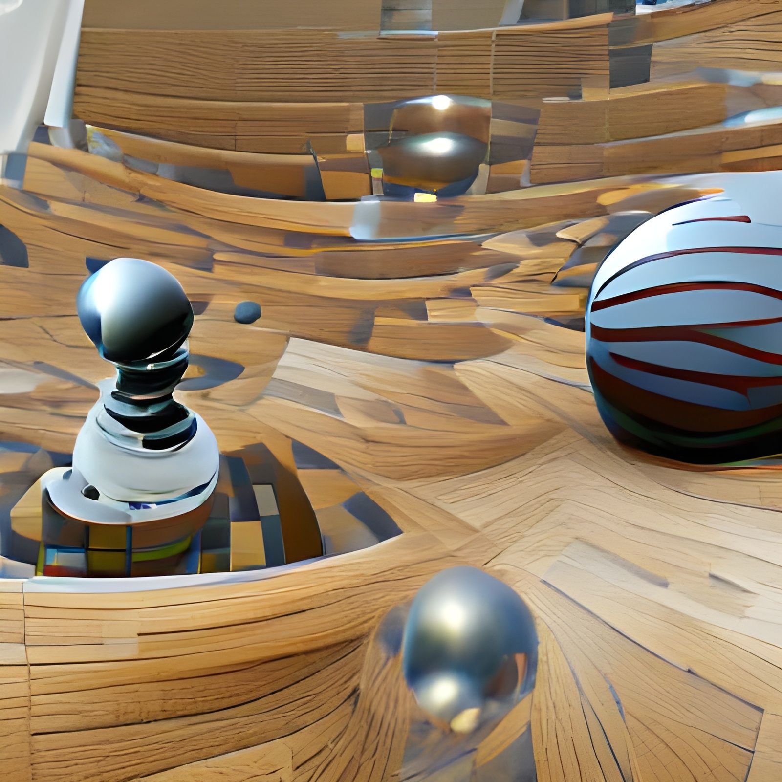 sphere above chessboard vray raytracing