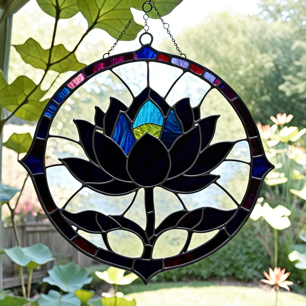 Stained Glass Black Lotus Ai Generated Artwork Nightcafe Creator 4746