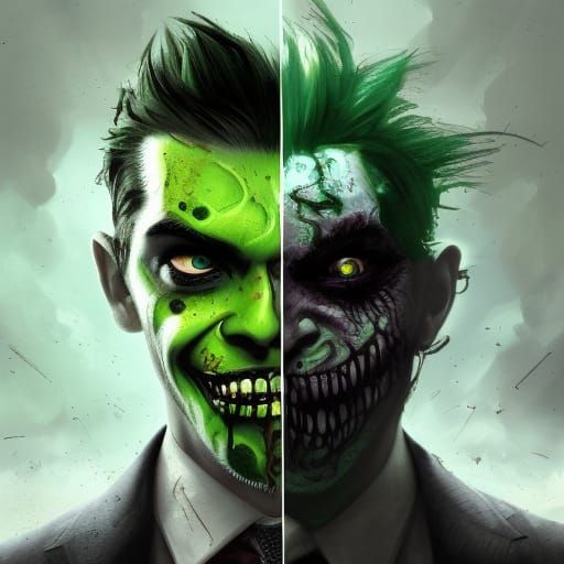 Jacksepticeye as Two-Face with half his face looking normal ...