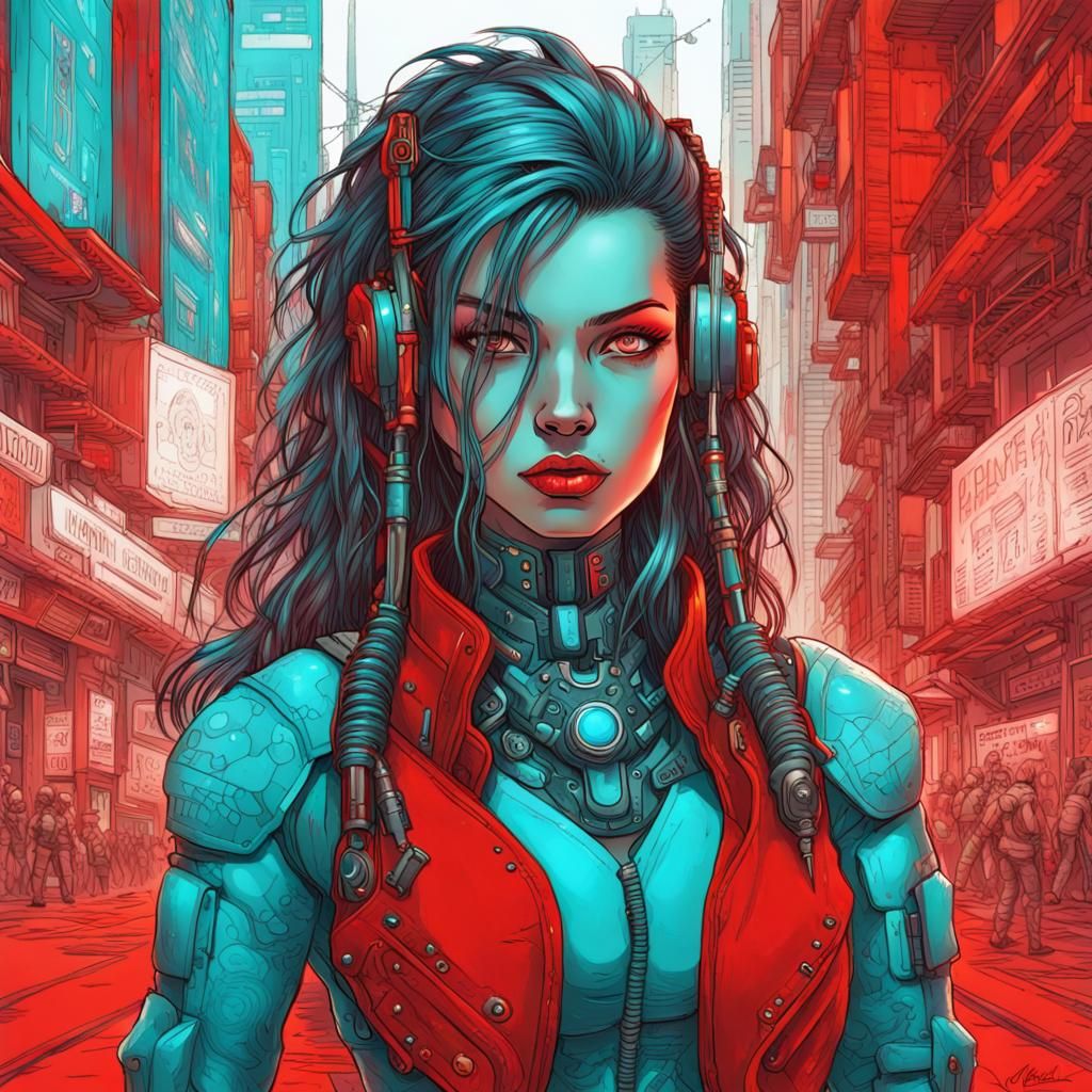 Cyberpunk Warrior, female - AI Generated Artwork - NightCafe Creator