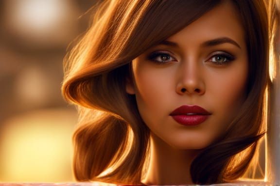make this lady more beautiful eyes and facial