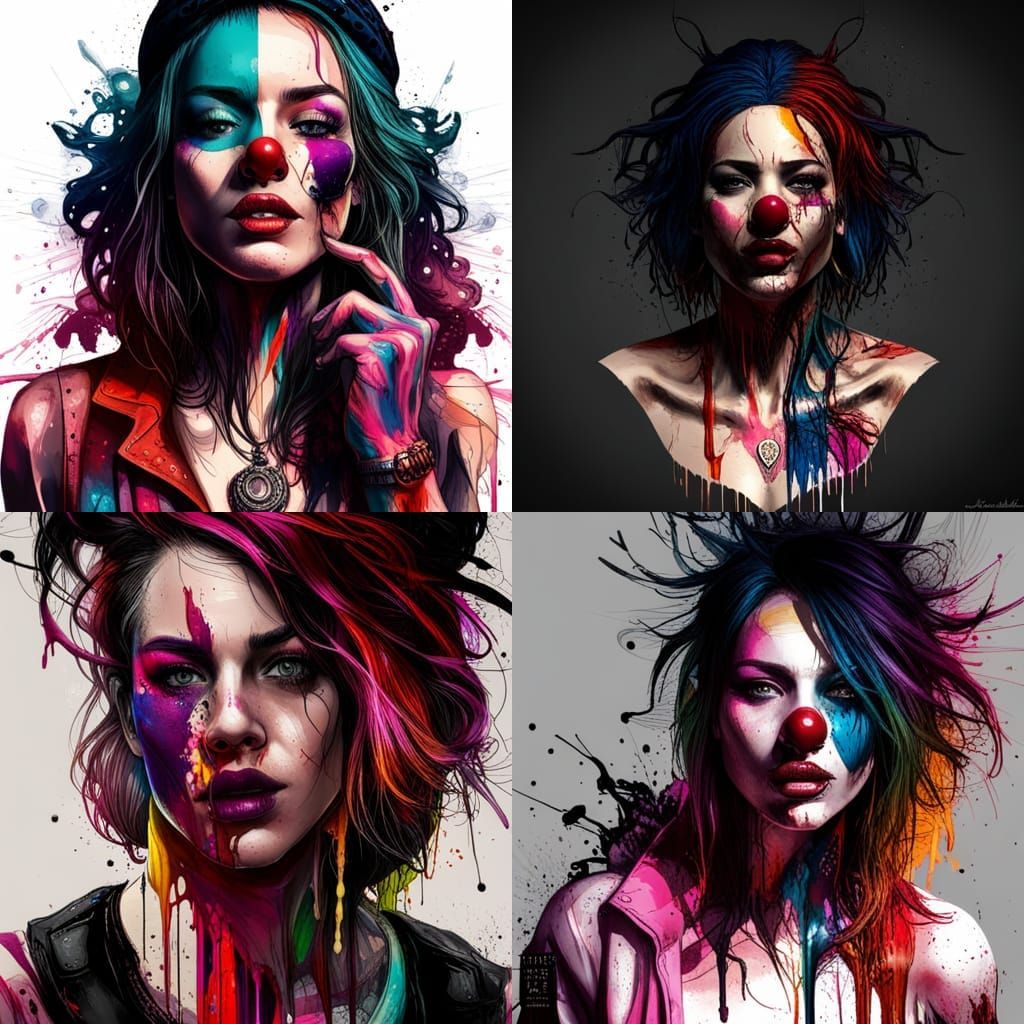 beautiful biochemical chola clown  woman, hyperdetailed, hyp...