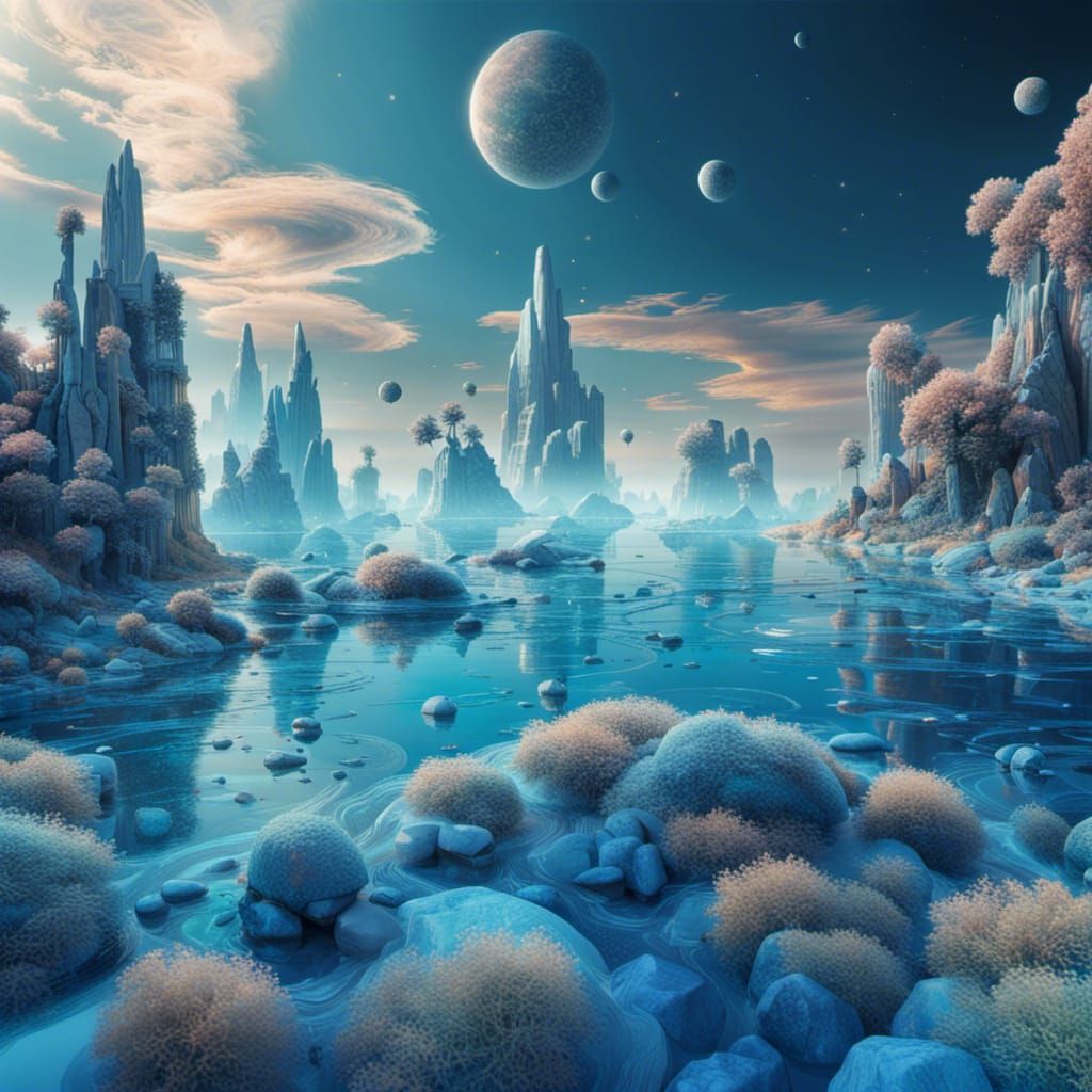 Blue surreal world