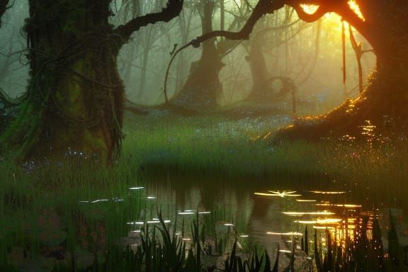 Faerie Marshes - AI Generated Artwork - NightCafe Creator