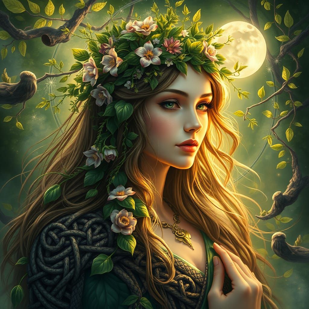  Danu, the Celtic goddess of nature   by @Ryota Muranaka