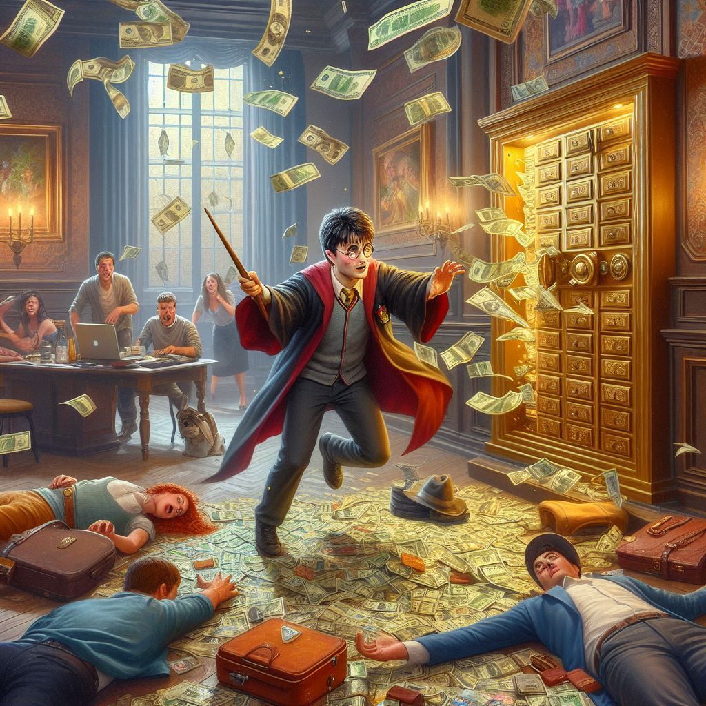 Harry Potter robs a bank