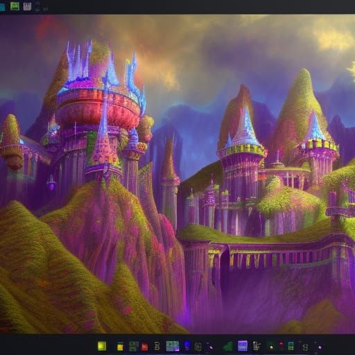 Psychedelic fantasy castle