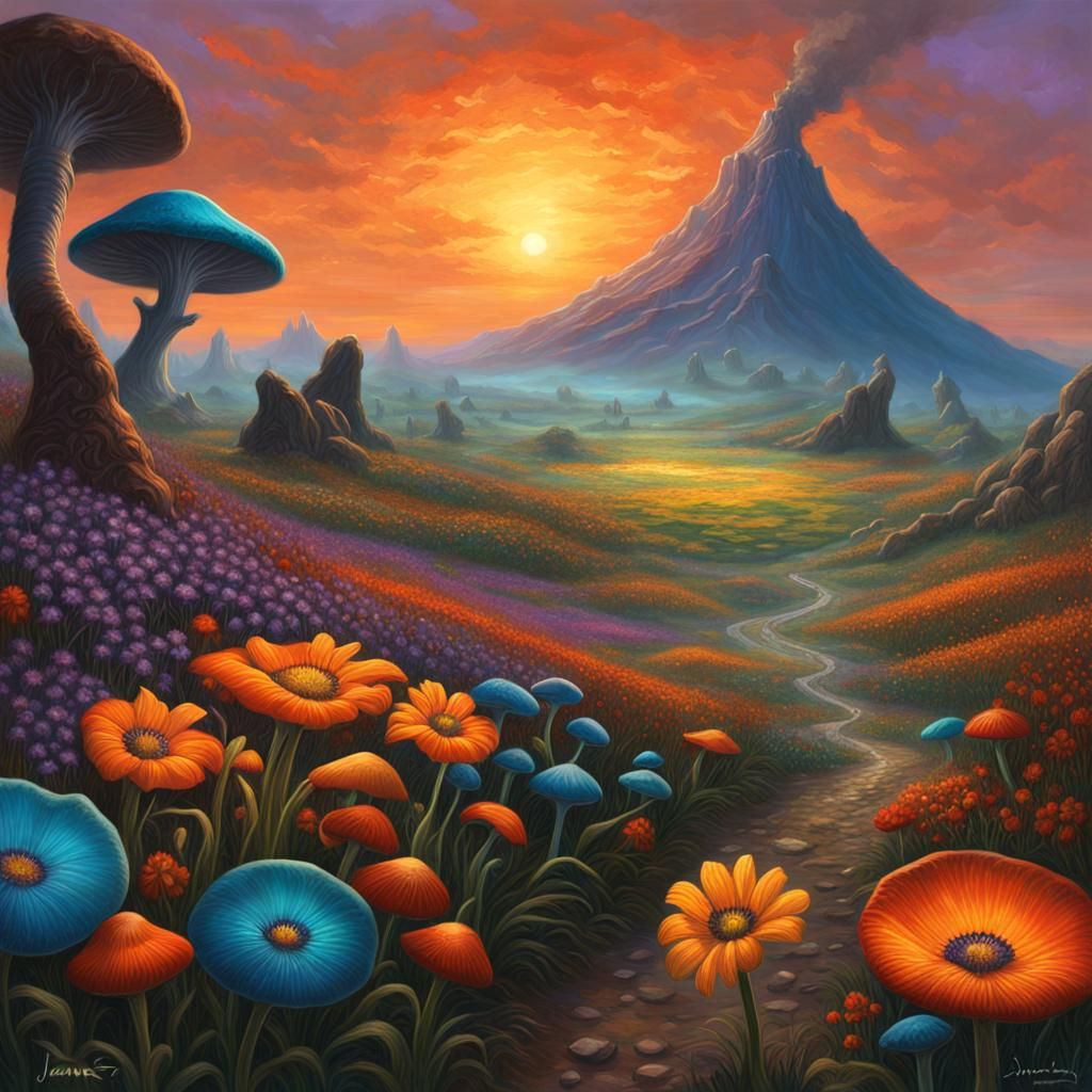 Flower Field in Vvardenfell AI Generated Artwork NightCafe Creator