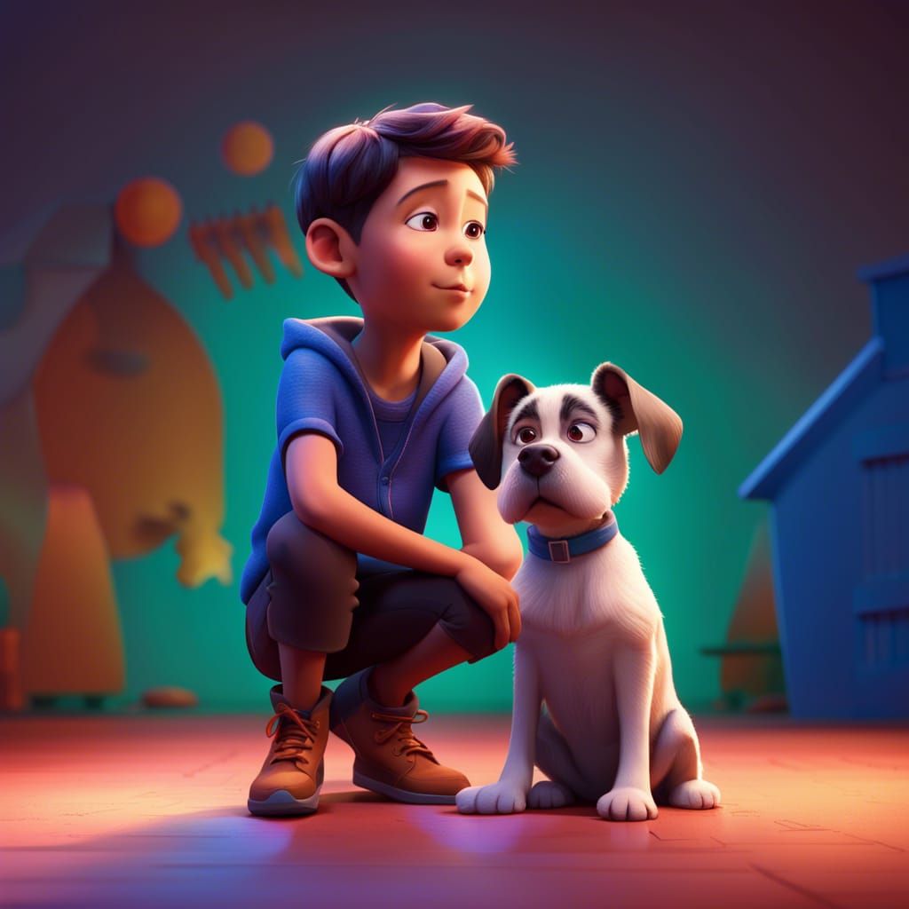 Boy and dog