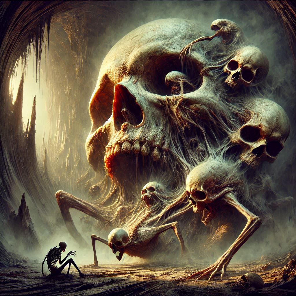 crawling out of skull  by @WHIMSY