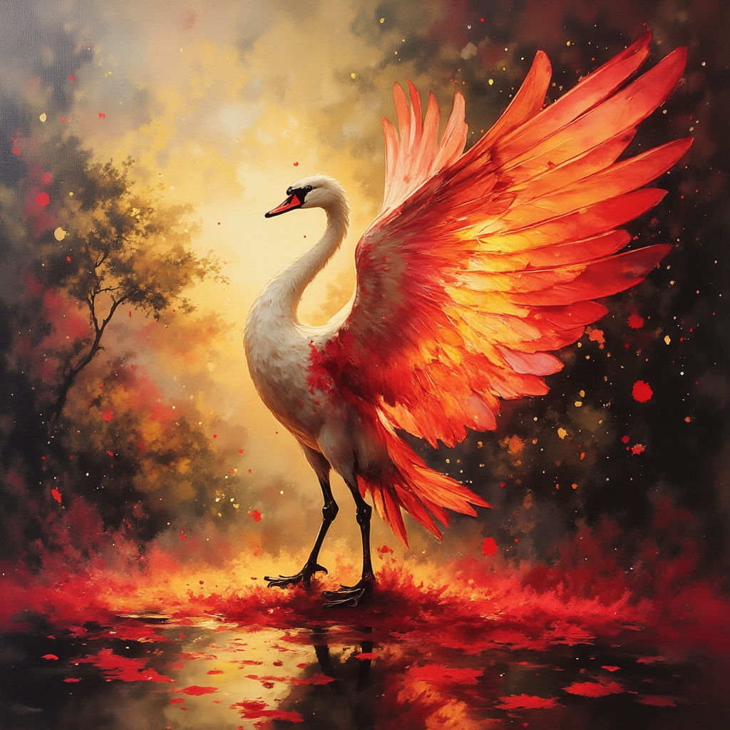 A Swan with Glowing Feathers #2