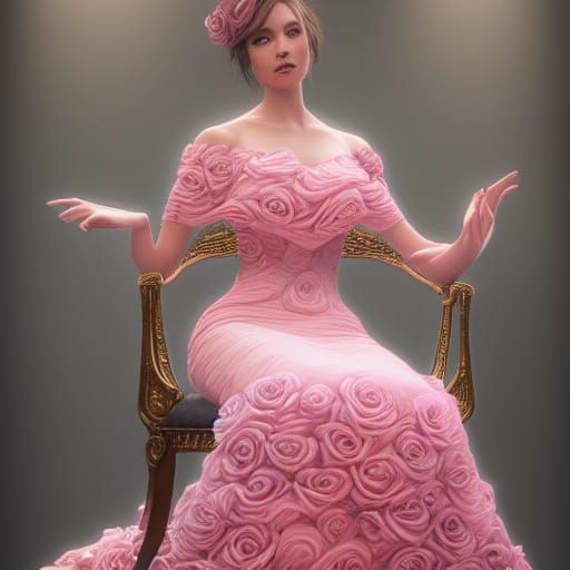 Pink rose dress