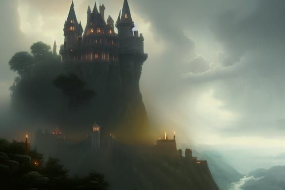 Large castle on a cliff