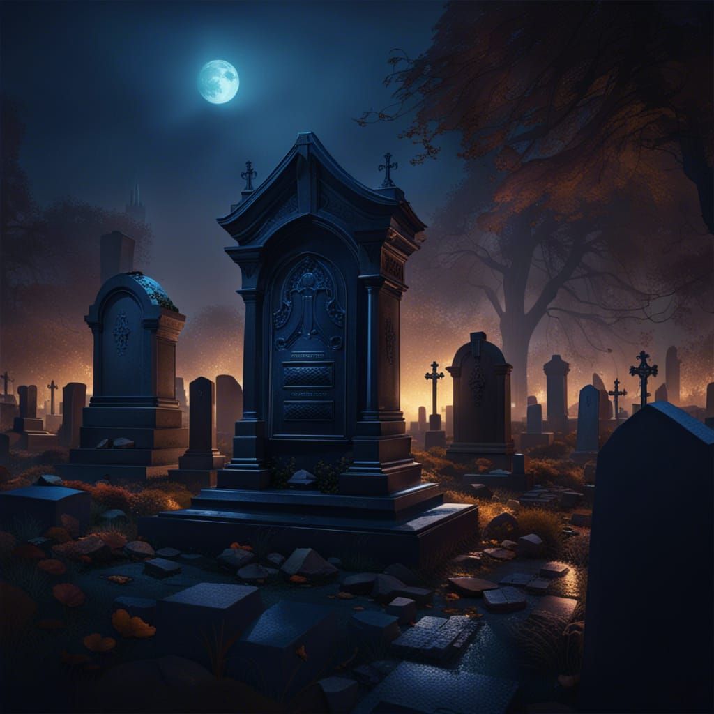 Cemetery - AI Generated Artwork - NightCafe Creator