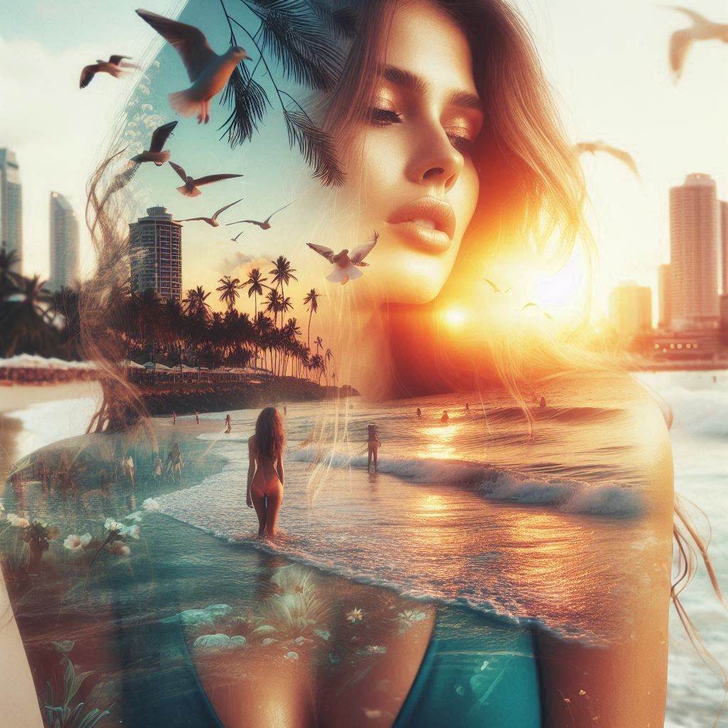 Double exposure, beautiful day at the beach 💕🥇🥇🥇🌹