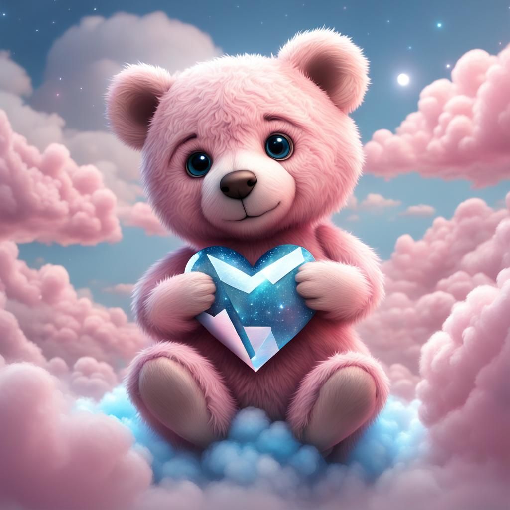 Teddy bear holding a heart