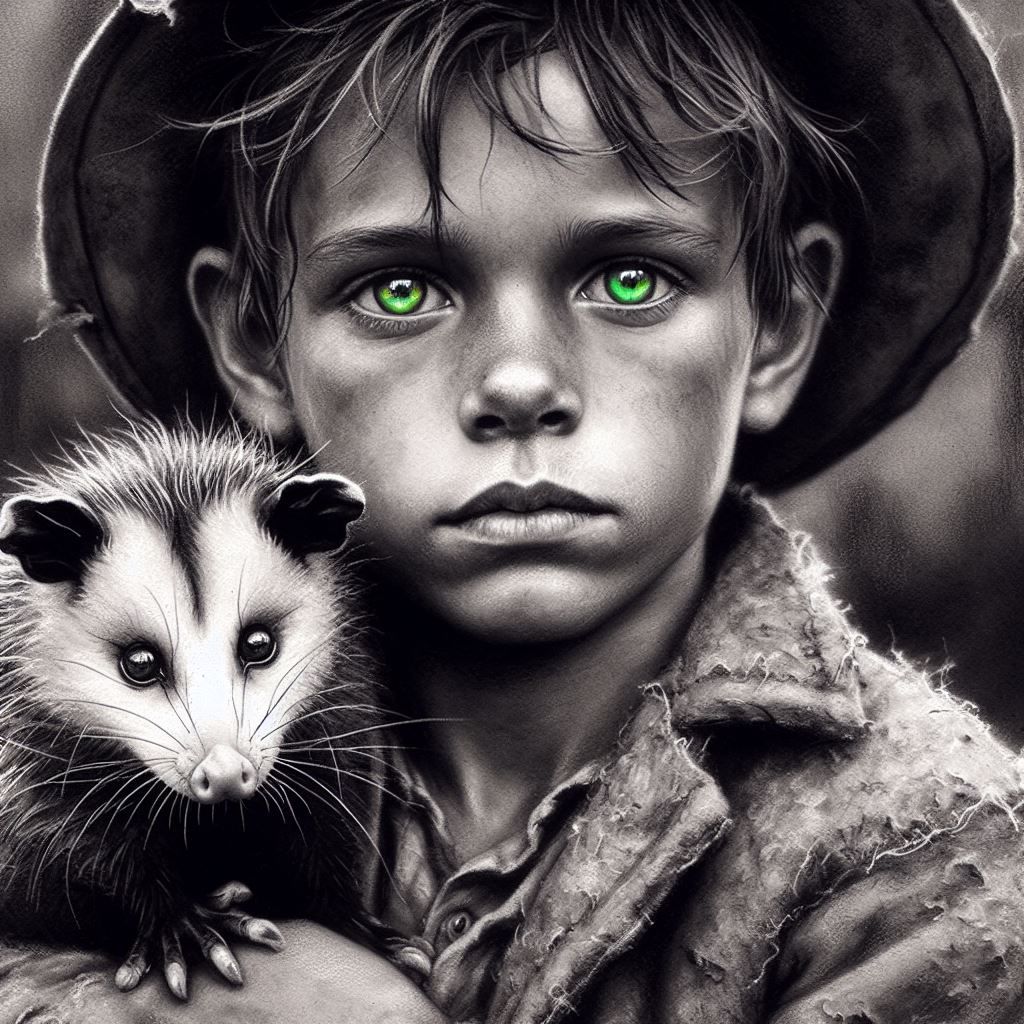 a boy and his opossum