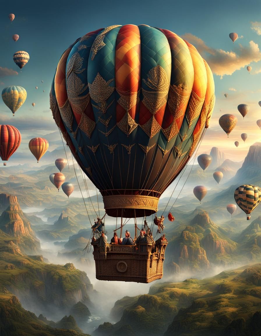 hot air balloon Epic cinematic brilliant stunning intricate ...