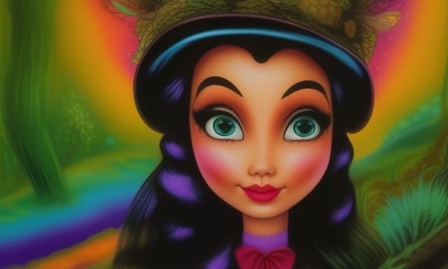 Pinocchio fairy tale, deep color psychedelic art underground...