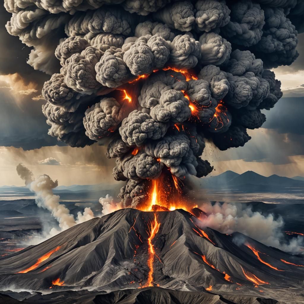 world war III and super volcano explosions - AI Generated Artwork ...