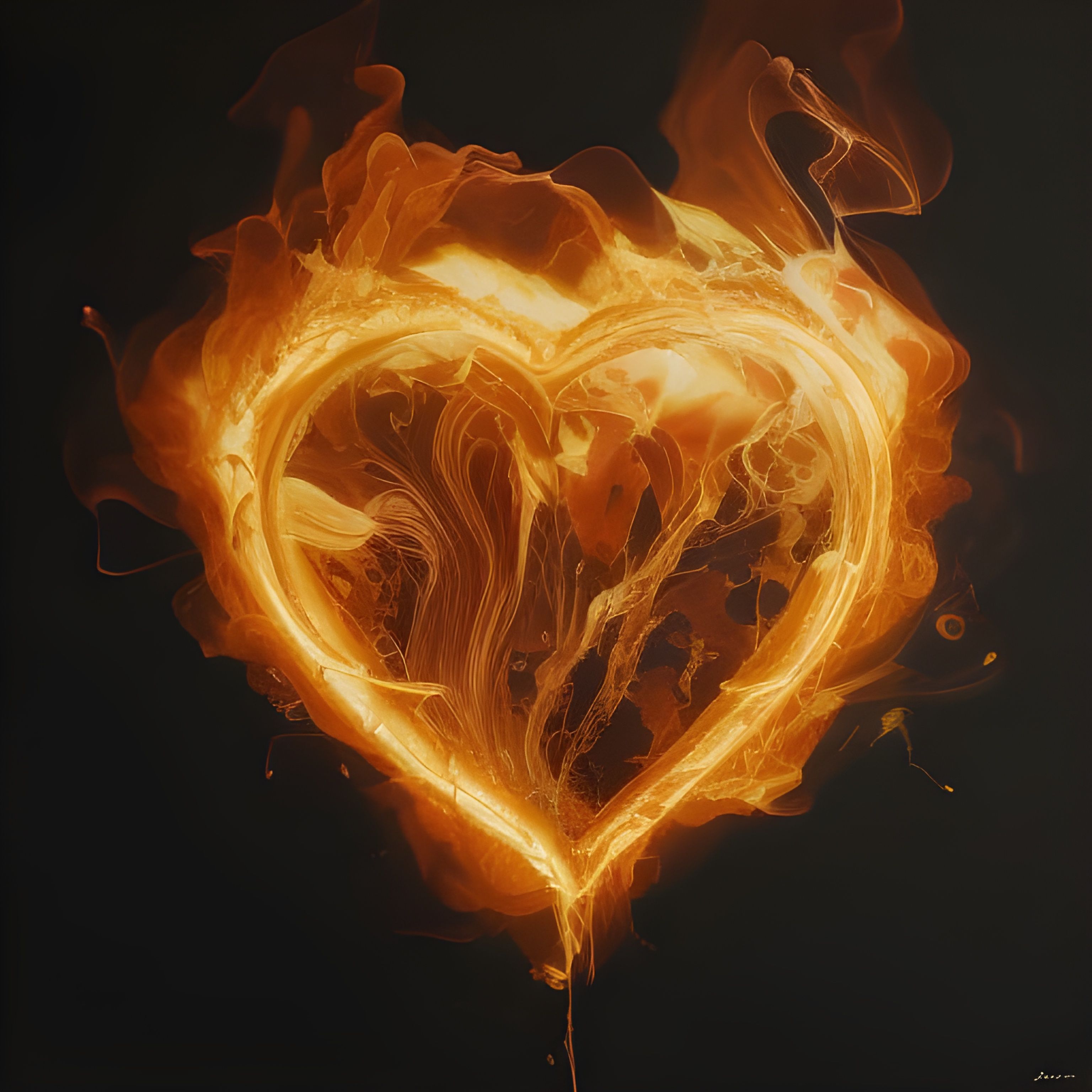 Burning heart - AI Generated Artwork - NightCafe Creator